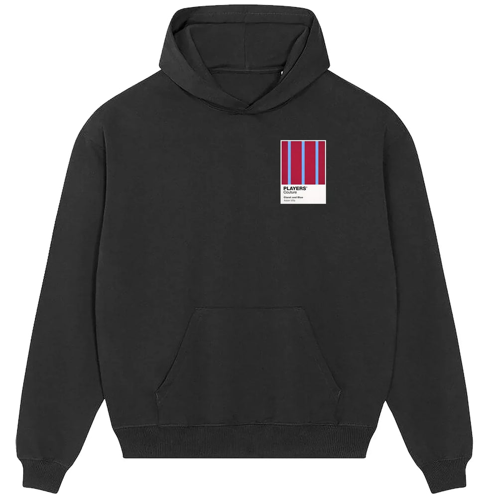 Aston Villa Claret & Blue Football hoodie – black men's hoodie featuring the Aston Villa Claret & Blue Football Players