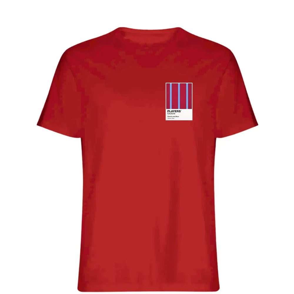 Aston Villa Home t-shirt – red men's t-shirt featuring the Aston Villa Home Players Couture logo