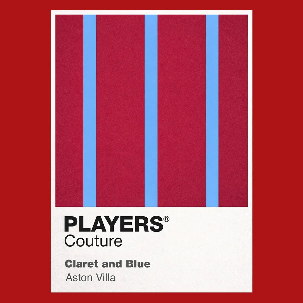 Aston Villa Home Classic Football Shirt Colours Frame Men's T-Shirt – red close-up detail shot of the Aston Villa Home