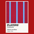 Aston Villa Home Classic Football Shirt Colours Frame Men's T-Shirt – red close-up detail shot of the Aston Villa Home