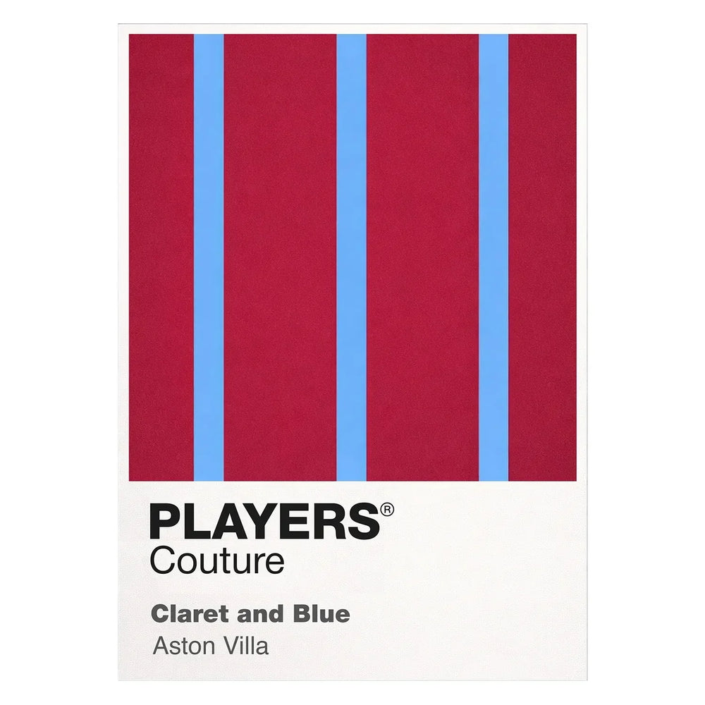 Aston Villa Home Classic Football Shirt Colours Frame Men's T-Shirt – white close-up detail shot of the Aston Villa Players