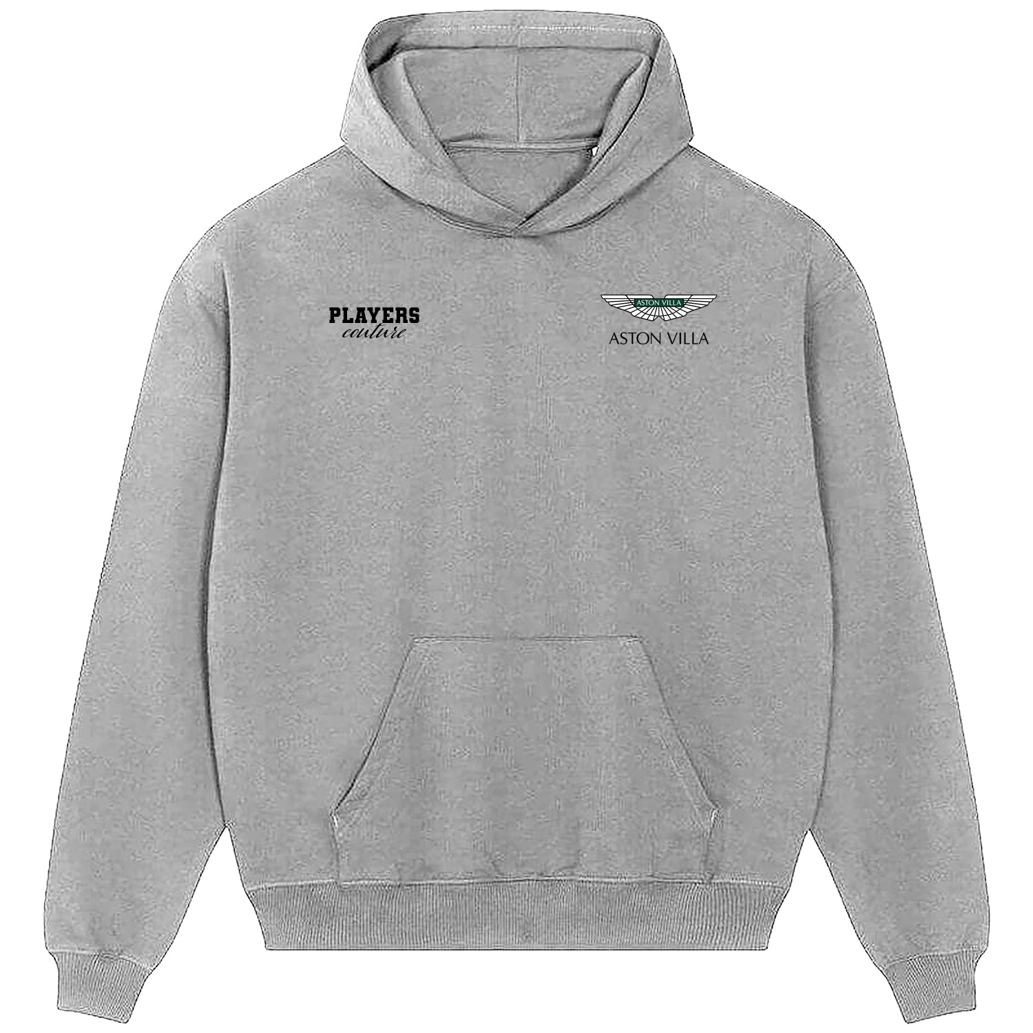 Aston Villa Logo Players Couture Men's Casual Hoodie Gray