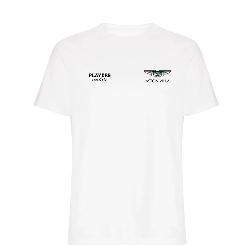 Aston Villa Logo Players Couture Mens T-Shirt White