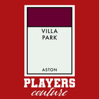 Aston Villa Monopoly Card t-shirt – red men's t-shirt with white Aston Villa Monopoly Card letters and Players Couture logo
