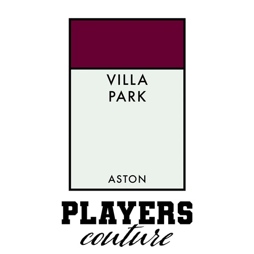 Aston Villa t-shirt – white men's t-shirt with black Aston Villa letters and Players Couture logo on the chest