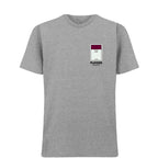 Aston Villa Monopoly Card t-shirt – close-up of white Aston Villa Monopoly Card lettering and Players Couture logo on the