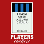 Atalanta Monopoly Card t-shirt – red men's t-shirt with white Atalanta Monopoly Card letters and Players Couture logo on the
