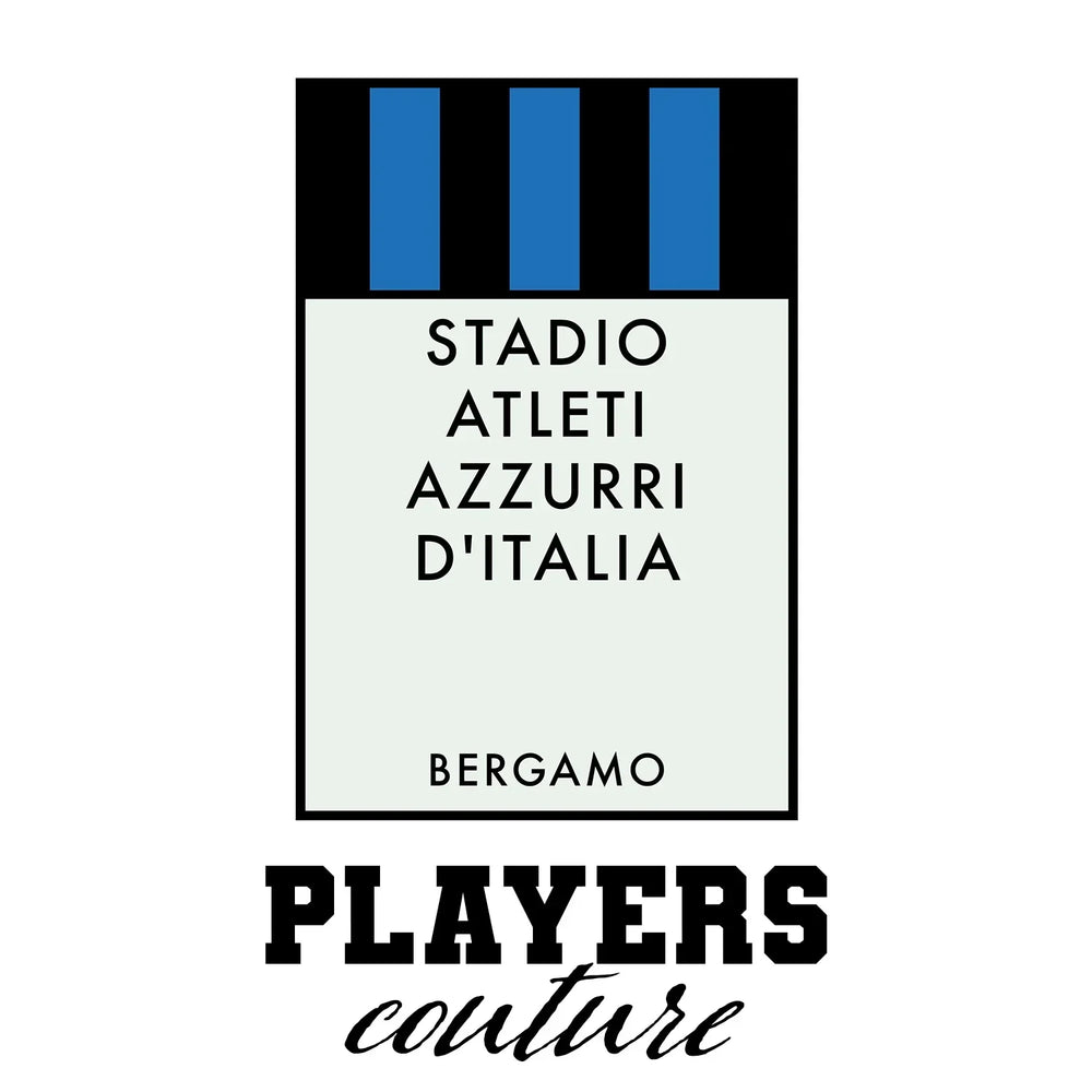 Atalanta t-shirt – white men's t-shirt with black Atalanta letters and Players Couture logo on the chest