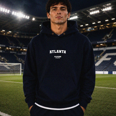atlanta name-print hoodie - navy