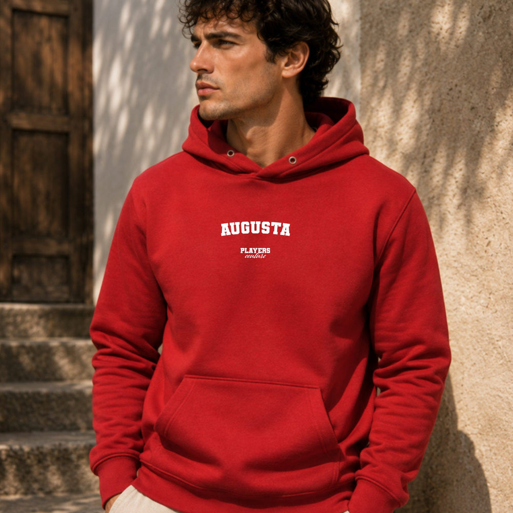 augusta name-print hoodie - red