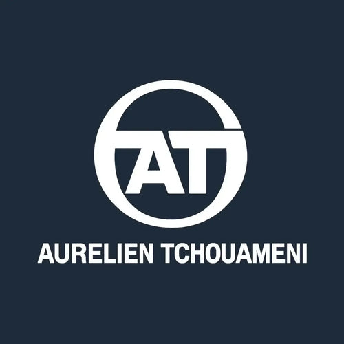 Aurelien Tchouameni Logo Men's Hoodie – navy close-up detail shot of the Aurelien Tchouameni Players Couture logo design