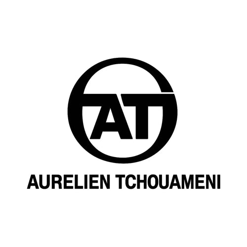 Aurelien Tchouameni Logo Men's Hoodie – white close-up detail shot of the Aurelien Tchouameni Players Couture logo design