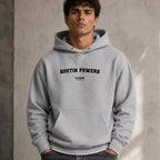 austin-powers name-print hoodie - grey