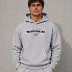 austin-powers name-print hoodie - grey