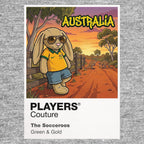 Australia Football Cool Bunny Kids T-Shirt – Australia football cool bunny artwork close-up on Gray – Players Couture