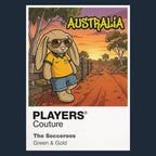 Australia Football Cool Bunny Men's T-Shirt – Australia football cool bunny artwork close-up on Navy – Players Couture