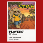Australia Football Cool Bunny Men's Hoodie – Australia football cool bunny artwork close-up on Red – Players Couture