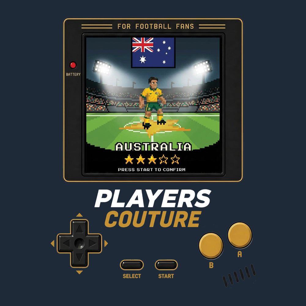 Australia World Cup 8-Bit Men's T-Shirt retro gaming football design by Players Couture