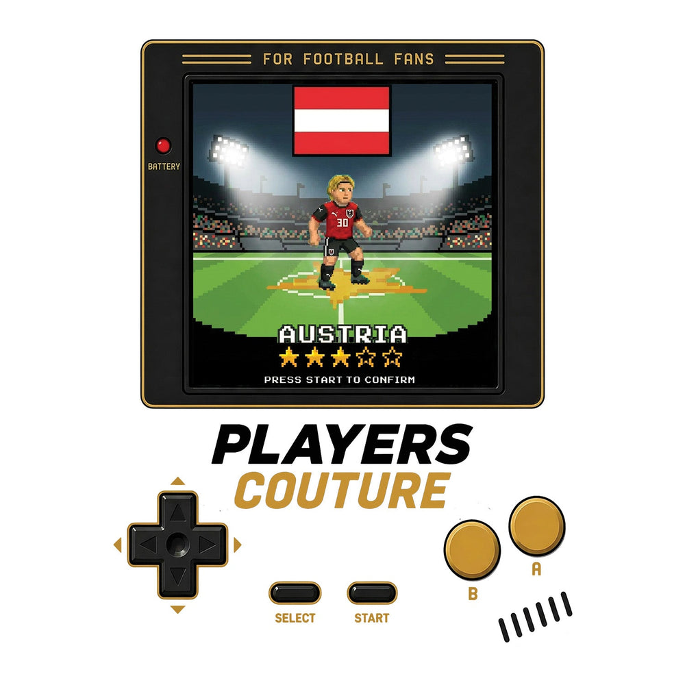 Austria World Cup 8-Bit Men's T-Shirt retro gaming football design by Players Couture