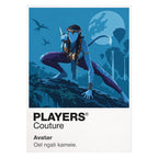 Avatar Jake Sully and Neytiri within the bioluminescent landscape of Pandora Icon Frame artwork on white