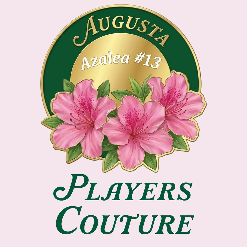 Azalea Augusta Golf Ball Marker t-shirt – pink men's t-shirt with black Azalea Augusta Golf Ball Marker letters and Players