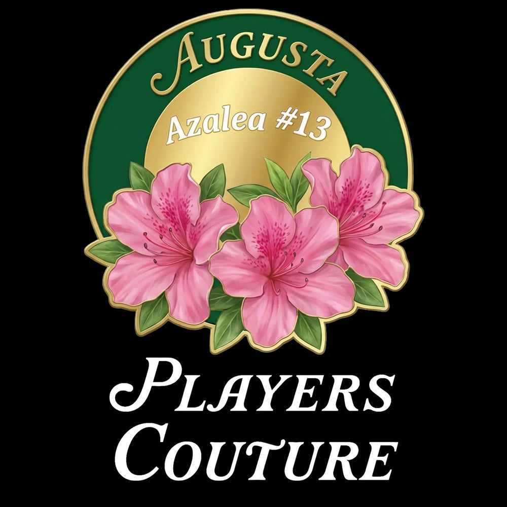 Azalea Augusta Golf Ball Marker t-shirt – black men's t-shirt with white Azalea Augusta Golf Ball Marker letters and Players
