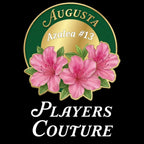 Azalea Augusta Golf Ball Marker t-shirt – black men's t-shirt with white Azalea Augusta Golf Ball Marker letters and Players