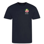 Azalea Augusta Golf Ball Marker t-shirt – navy men's t-shirt with white Azalea Augusta Golf Ball Marker letters and Players