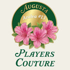 Azalea Augusta Golf Ball Marker t-shirt – close-up of white Azalea Augusta Golf Ball Marker lettering and Players Couture