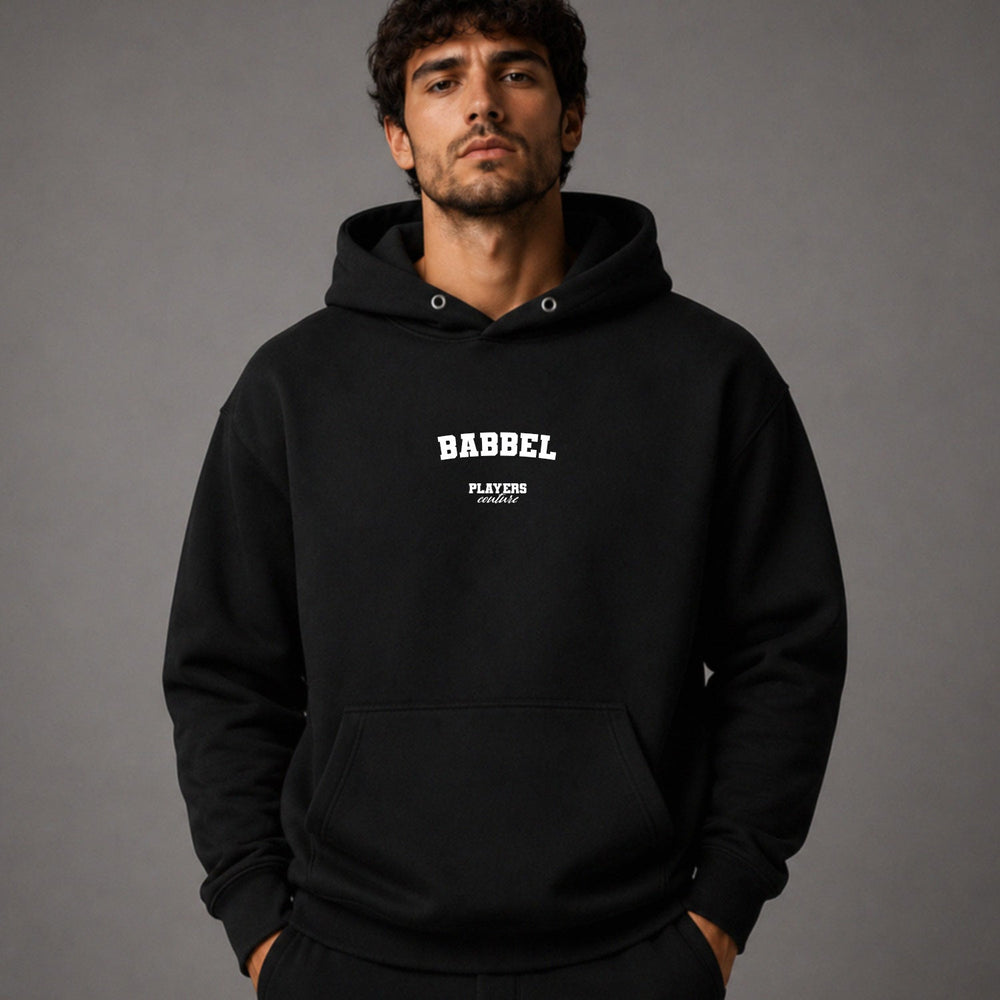 babbel name-print hoodie - black