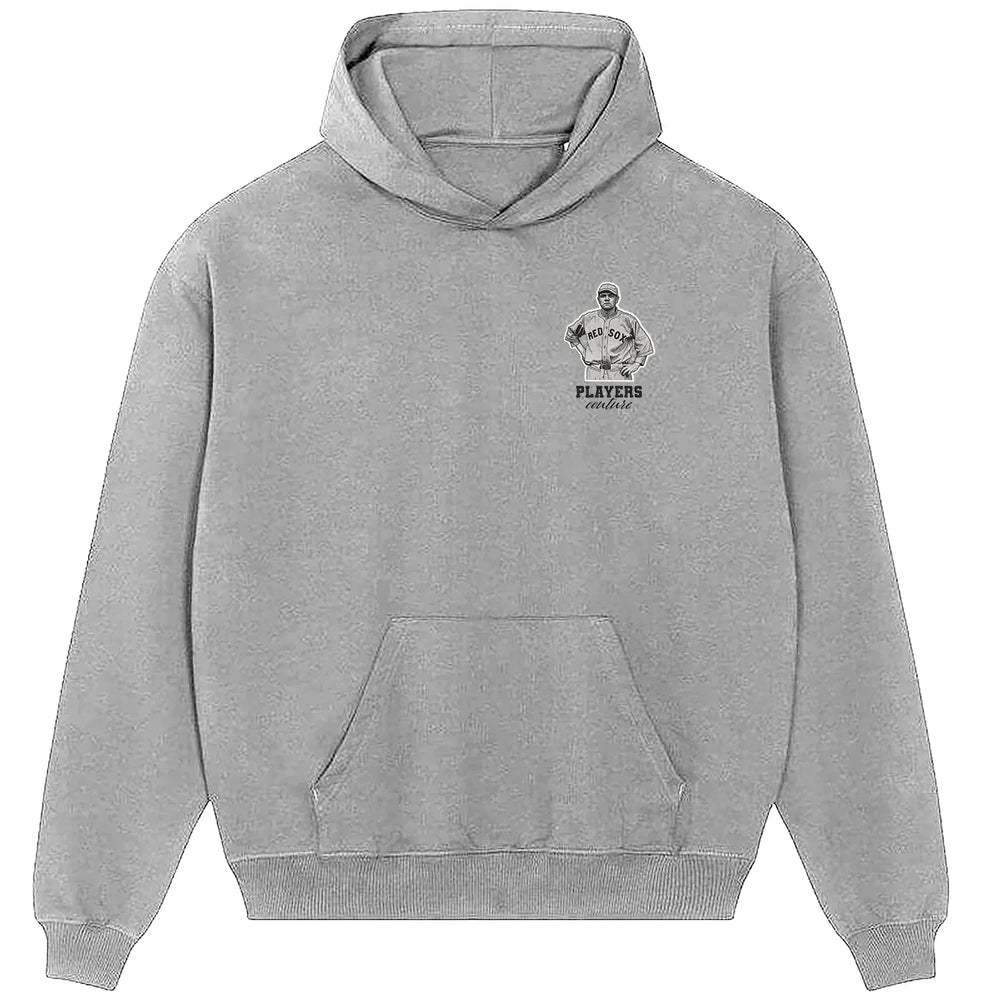 Babe Ruth Red Sox hoodie – black men's hoodie featuring the Babe Ruth Red Sox Players Couture logo