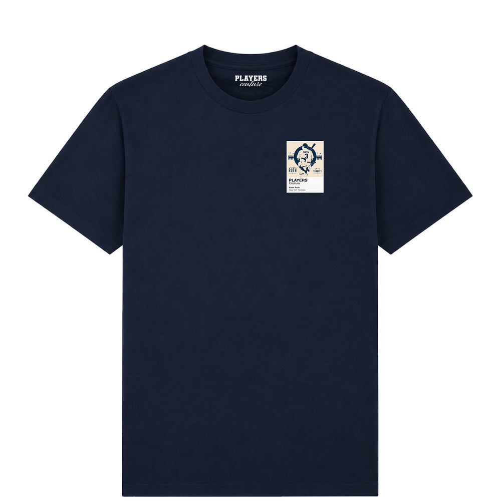 Babe Ruth Yankees Design Baseball Icon Frame Men's T-Shirt - Navy