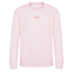 Essentials Collection hoodie – pink kids' hoodie with black Essentials Collection letters and Players Couture logo on the