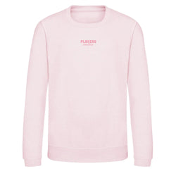 Essentials Collection hoodie – pink kids' hoodie with black Essentials Collection letters and Players Couture logo on the