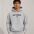 baby-reindeer name-print hoodie - grey