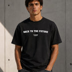 Back to the Future black T-shirt lifestyle photograph