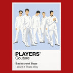Backstreet Boys the five-member formation and coordinated Millennium-era styling Icon Frame artwork in red