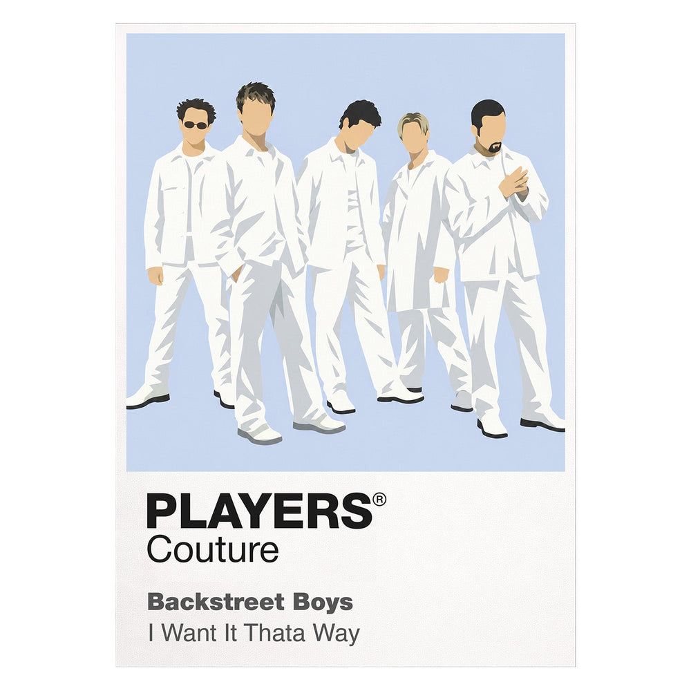 Backstreet Boys the five-member formation and coordinated Millennium-era styling Icon Frame artwork on white