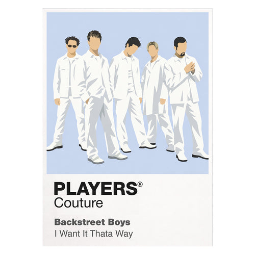 Backstreet Boys the five-member formation and coordinated Millennium-era styling Icon Frame artwork on white