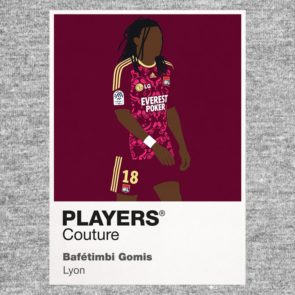 Bafétimbi Gomis Lyon Icon Frame artwork in grey