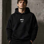 bali name-print hoodie - black