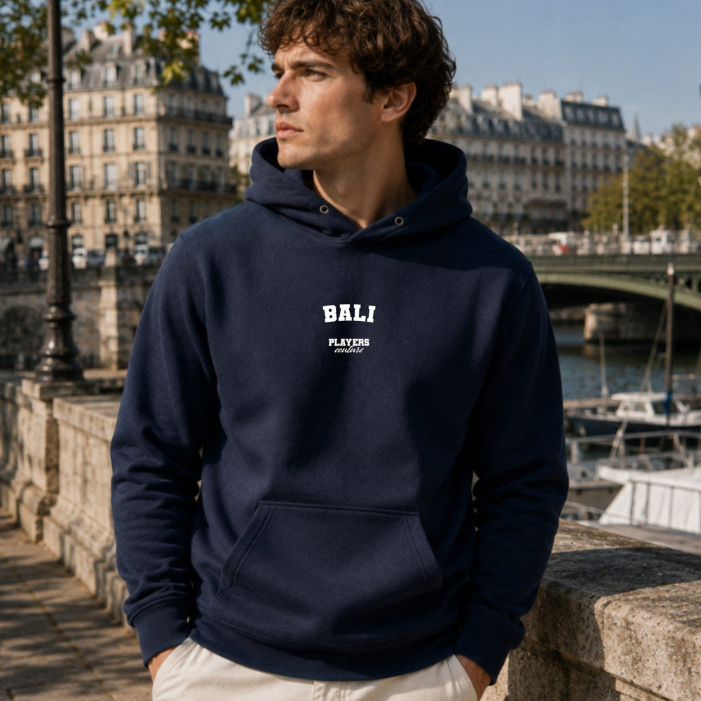 bali name-print hoodie - navy