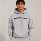 baltimore-ravens name-print hoodie - grey