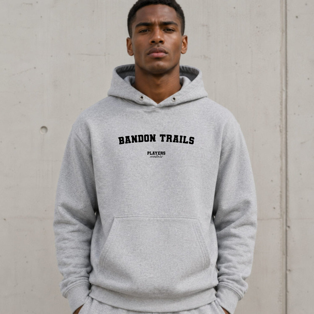 bandon-trails name-print hoodie - grey