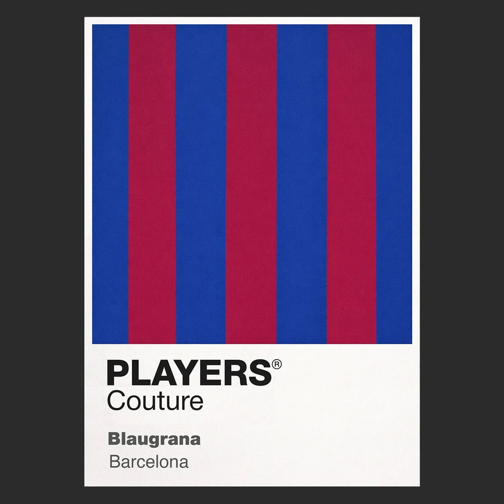 Barcelona Home Classic Football Shirt Colours Frame Men's T-Shirt – black close-up detail shot of the Barcelona Home Players