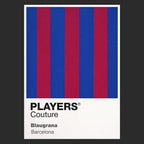 Barcelona Home Classic Football Shirt Colours Frame Men's T-Shirt – black close-up detail shot of the Barcelona Home Players