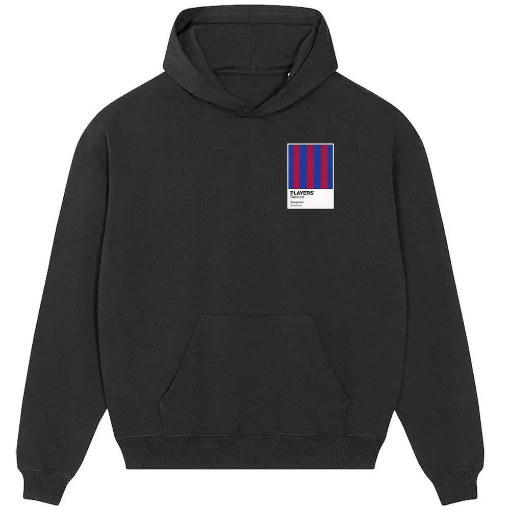 Barcelona Blaugrana Football hoodie – black men's hoodie featuring the Barcelona Blaugrana Football Players Couture logo