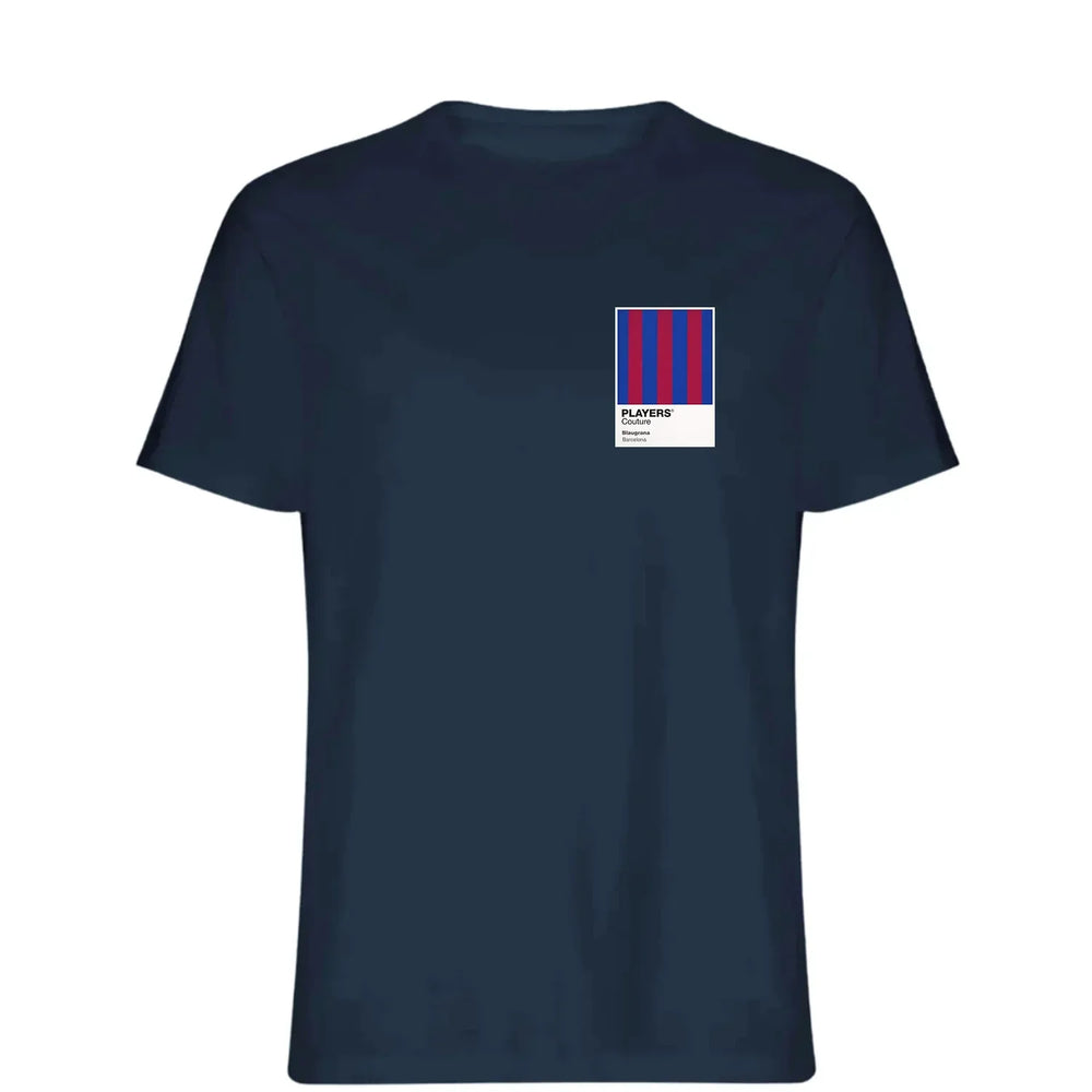 Barcelona Home t-shirt – navy men's t-shirt featuring the Barcelona Home Players Couture logo