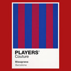 Barcelona Home Classic Football Shirt Colours Frame Men's T-Shirt – red close-up detail shot of the Barcelona Home Players