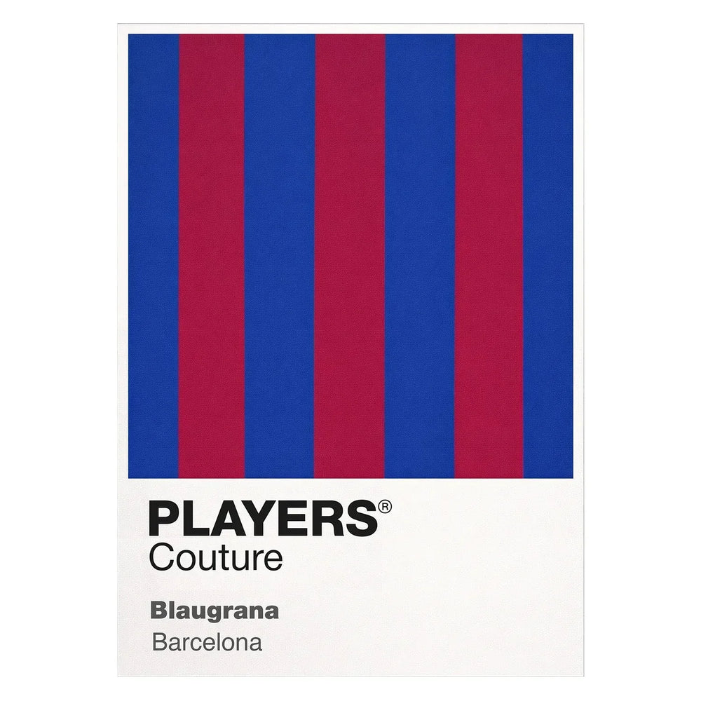 Barcelona Home Classic Football Shirt Colours Frame Men's T-Shirt – white close-up detail shot of the Barcelona Players